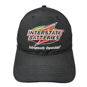 Interstate Batteries Joe Gibbs Racing Strapback Baseball Cap Black One Size Poly